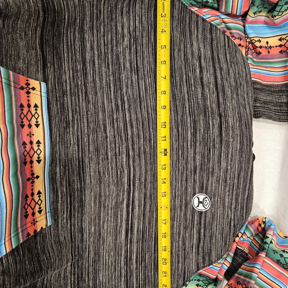 Hooey Gray and Tribal Multicolor Patterned Hoodie Salado - Picture 7 of 9